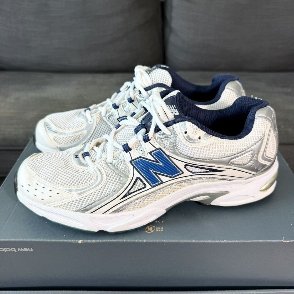 New Balance 630 Vintage Made in USA Silver Blue Retro Shoes Mens Size 10